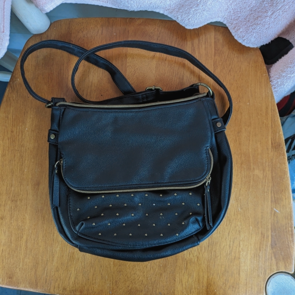 Black Studded Shoulder Bag